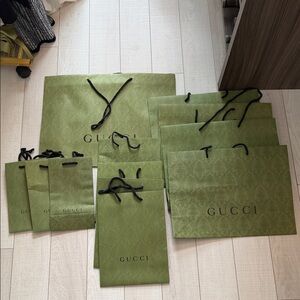 Gucci Olive Green Shopping Bag Collection